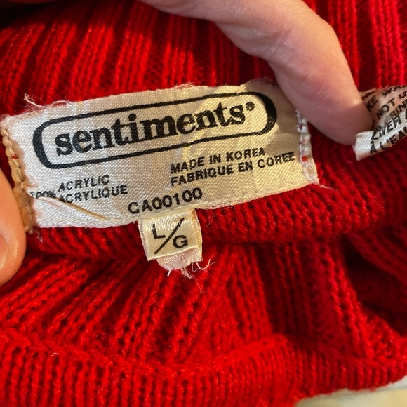 Vintage 80’S Red Ribbed Turtleneck Sweater Dress - Picture 4 of 4